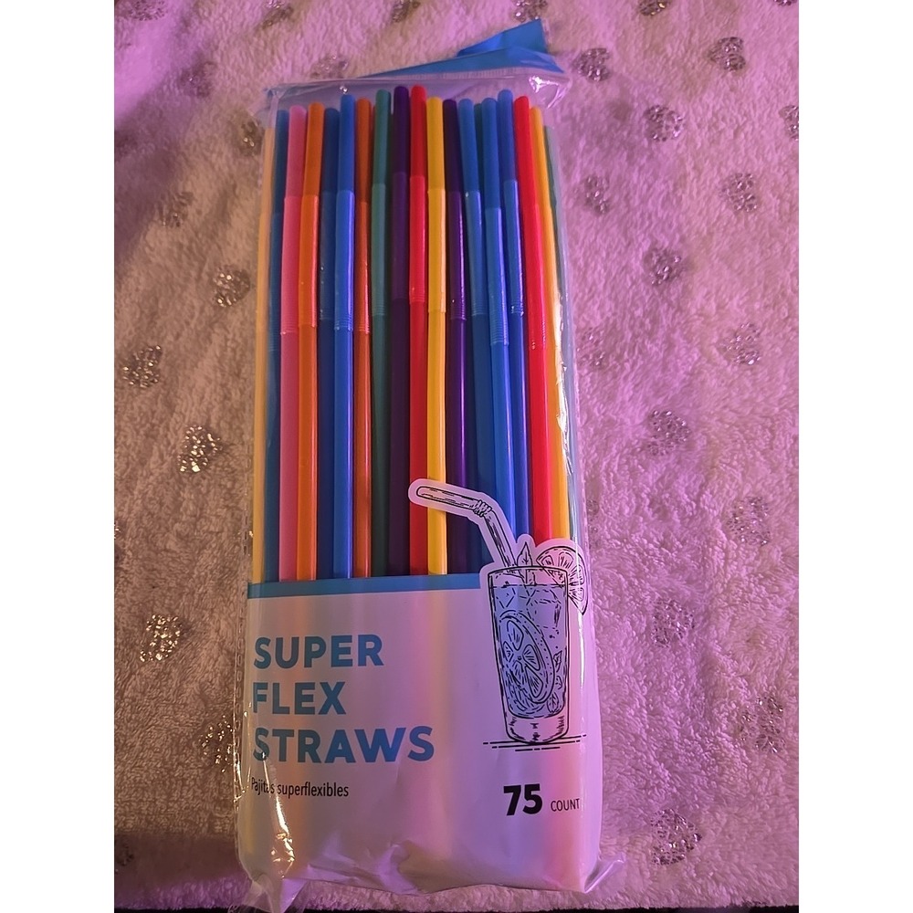 Lami 75 Super Flex Straws Plastic Assorted Colors